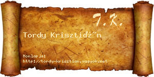 Tordy Krisztián névjegykártya